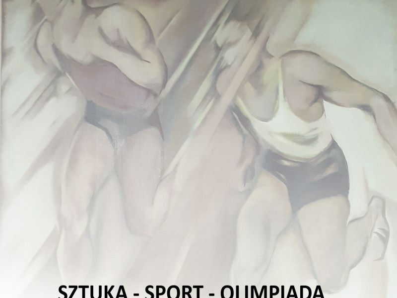 Na zdjęciu plakat wystawy poświęconej sportom olimpijskim, na którą zaprasza muzeum. Na plakacie grafika lekkoatletów